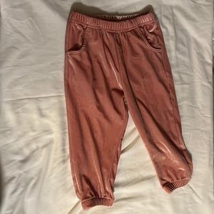 Pink velvet sweat set for baby girl